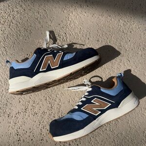 New Balance Men's Navy and Tan Sneakers